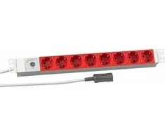 EFB EFB 19'' 1HE Steckdosenleiste 8xCEE 7/3 raudona, Zuleitung C14