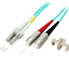 Efb Elektronik EFB EFB LWL Kabelis Duplex Jumper LC-SC 50/125 OM3 3 Meter LSZH Halogenfrei aqua 2.0mm geprueft mit Messprotokoll