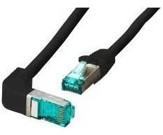 Efb Elektronik EFB EFB RJ45 Patchkabel S/FTP Cat.6A LSZH einseitig 90 Grad gewinkelt 3m juodas