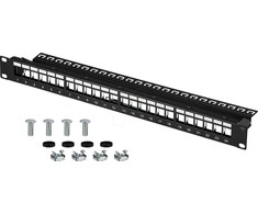 Efb Elektronik EFB EFB Verteilerfeld Patchpanel 48,26cm 19Zoll 1HE 24-Port juodas be Keystone