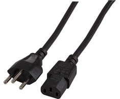 EFB Elektronik EK537.2V3 maitinimo kabelis, juodas, 2 m, T12 C13, skydelis