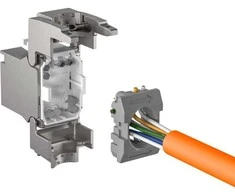 Efb „Keystone“ RJ45 „Cat6a STP“ modulis, plonas, trumpas, metalinis