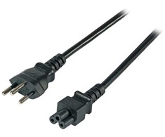Kabelis zasilający EFB EFB Netzkabel Schweiz Typ 12 - C5 180°,sw,1.8m,3x0.75mm