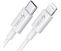 EFB Techly USB2.0 jungiamasis kabelis C tipo, baltas, 1 m