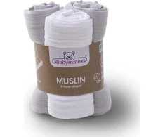 Rankšluostis EgaKids Muslino vystyklai MATEX 70x80 3 vnt, smėlio sp.