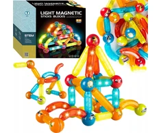 Egaleco L73H Kaladėlės MAGNETYCZNE ŚWIECĄCE FLUO 52SZT