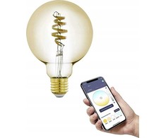 EGLO - E27 G95 spiralinė LED lemputė - gintaro spalvos - reguliuojamo baltumo - Zigbee ir Bluetooth