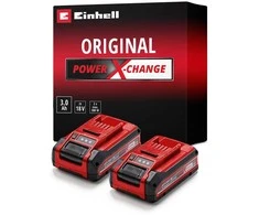 Einhell „Power-X-Change Plus“ DVIGUBAS 18 V 3,0 Ah akumuliatorių rinkinys (raudonas/juodas, 2 vnt., be įkroviklio)