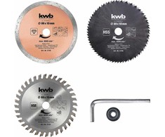 KWB Einhell Einhell diskinio pjūklo geležčių rinkinys, 89 mm, 5 dalys (10 mm angos, mini rankiniams diskiniams pjūklams)