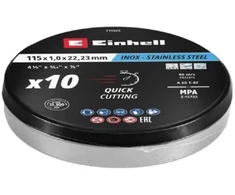 Einhell Metalinių šlifavimo diskų rinkinys 115x1,0 mm, 10 vnt.
