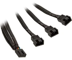 Ek Water Blocks EK Vanduo Blocks EKWB 3x skirstytuvo laidas 4 kontaktų PWM ventiliatoriui, 10cm, Y-kabelis (juodas)