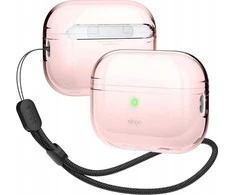 Elago AirPods Pro 2 Nylon Strap TPU Shell dėklas - etui su paskiem do AirPods Pro 2 rožinė