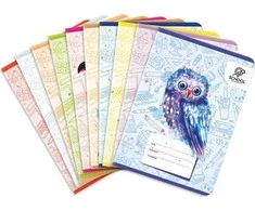 Elanders Notebook A5 / 32K linija. „Col Puffy Birds“ (10 vnt.)