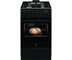 Electrolux viryklė Akcija! Electrolux 600 serijos dujinė viryklė su elektrine orkaite juoda 50 cm LKK560010K