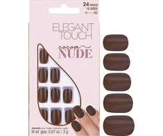 Set Elegant Touch Nude Squoval Artificial Nails Cocoa, 24 vnt.
