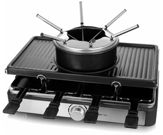 Emerio RG-124930 grill raclette 8 os. 1400 W Juodas, Nerūdijantis plienas