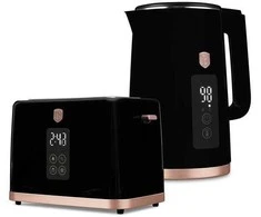 Elektrinis virdulys 1,7L + TOSTER CYFROWY BERLINGER HAUS BH-9540 Juodas ROSE