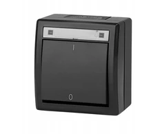Elektro Plast Nasielsk 5003-17 AQUANT 2K paviršinio montavimo jungiklis, 2 polių, IP55, antracito spalvos 5003-17