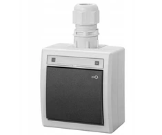 Elektro Plast Nasielsk 5007-65 AQUANT 2K ant paviršiaus montuojamas jungiklis, valdomas raktu, IP65, pilkas 5007-65