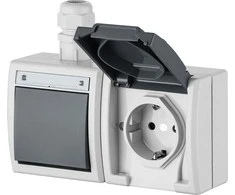 Dvivietis kištukinis lizdas ELEKTRO-PLAST AQUANT, IP65