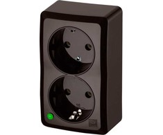 Elektro Plast Nasielsk Elektro-Plast BERG Dvigubas schuko lizdas n/t 2x2P+Z 16A ruda 3738-05
