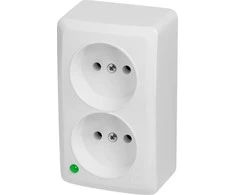 Elektro Plast Nasielsk GNIAZDO 2X2P N/T IP20 Baltas BERG