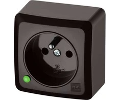 Elektro Plast Nasielsk Elektro-Plast BERG Vienvietis n/t lizdas 2P+Z 16A ruda 3733-05