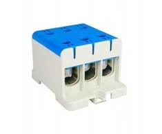 Elektro Plast 48.395 3 polių paskirstymo-šakos blokas AL/CU 3x95mm2 mėlynas plokščias montavimas ir TH bėgis WLZ35/3x95/n 48.395
