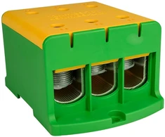 Elektro Plast 48.3242 3 polių paskirstymo-šakos blokas AL/CU 3x240mm2 žalias plokščias montavimas ir TH bėgelis WLZ35/3x240/su 48.3242