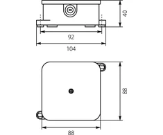 Elektro Plast 61.169 Dėžutė hermetiška tuščia 88x88x40mm IP44 balta VP 061-01 61.169