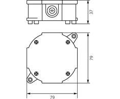 Elektro Plast 61.177 Dėžė n/t hermetiška tuščia 79x79x37mm IP44 balta VP 075-01 61.177
