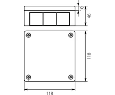 Elektro Plast 61.155 Dėžė hermetiška tuščia 118x118x46mm IP55 pelenai VP 051-03 61.155