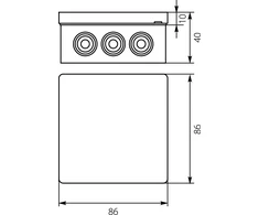 Elektro Plast 61.113 Dėžė hermetiška tuščia 86x86x40mm IP55 balta VP 003-01 61.113