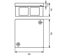 Elektro Plast 61.125 Dėžutė hermetiška tuščia 86x86x40mm IP55 balta VP 022-01 61.125