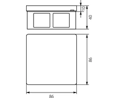 Elektro Plast 61.109 Dėžė n/t hermetiška tuščia 86x86x40mm IP55 rutulys VP 002-03 61.109