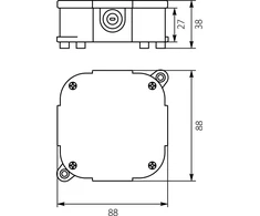 Elektro Plast Electro-Plast padangos / t sandarikliai ant gnybtų 1-4mm2 88x88x40mm IP44 whip VP 074-51 (61,175)