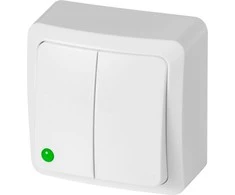 DVIGUBAS APŠVIESTAS JUNGIKLIS BERG/3711-00/EPN 250 V 10 A Elektro-Plast