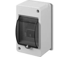 Elektro Plast Nasielsk 2303-11 Modulinis skirstomasis įrenginys 1x3 paviršinis IP30 MINI S-3 su dūmų gaubtu, N gnybtas 2303-11