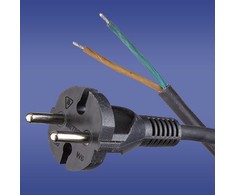 Elektro-Plast Jungiamasis laidas W-6 2x1,5 mm2 juodas su tiesiu kištuku 5m 51.920