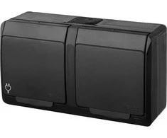 LIZDAS MONTUOJAMAS ANT PAVIRŠIAUS DVIGUBAS HERMES/0322-09/EPN 250 V AC 16 A IP44 Elektro-Plast
