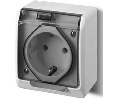 Elektro Plast Nasielsk Elektro-Plast Hermes Hermes Schuko hermetizuotas lizdas su dūmtraukiu 16A IP44 balta (0324- 01)