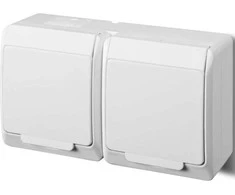 Dvivietis kištukinis lizdas ELEKTRO-PLAST HERMES, IP44