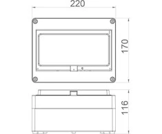 Elektro Plast Nasielsk SKIRSTOMASIS N/T 1X8+2 HERMETICA IP65 1000V DC