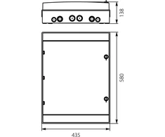 Elektro-Plast Hermetinis skirstomasis įrenginys, montuojamas ant paviršiaus, 54mod IP65 VDE 36.153 E-P 8482 (RH-54/4B)