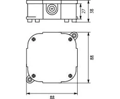 Elektro Plast 61.173 Dėžė hermetiška tuščia 88x88x40mm IP44 balta VP 074-01 61.173