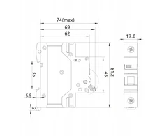 Elektro Plast 87.105 jungiklio skyriklis DL 1P 100A FR/100A/1P