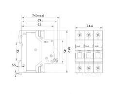 Elektro Plast Jungiklis-skyriklis DL 3P 63A FR/63A/3P