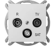 Elektro Plast Nasielsk 1453-10 Sentia RD/TV/SAT antenos lizdo antgalis be rėmelio IP20 baltas 1453-10