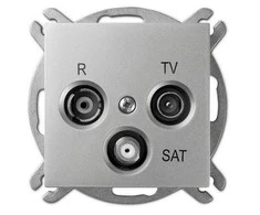 Elektro Plast Nasielsk 1453-56 Sentia Lizdas antenos RD/TV/SAT end sidabrinė polish 1453-56