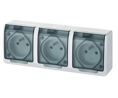 Elektro Plast Nasielsk Elektro-Plast GNT paviršiaus lizdas Hermes 3x2P + Baltos spalvos su dūmtraukiu (0323- 01)